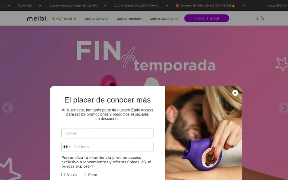 Portada de la tienda Meibi México